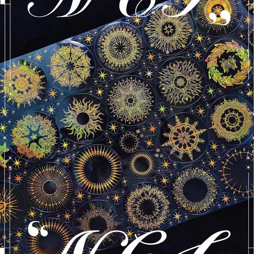 镭射银 镭射金 光圈 ダイカット加工 2巻セット 8cm×3m　海外マステ　装飾