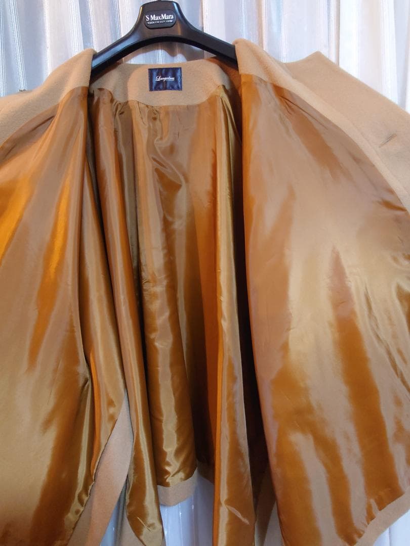 新品同様☆日本製ウール９0%☆キャメルケープポンチョ