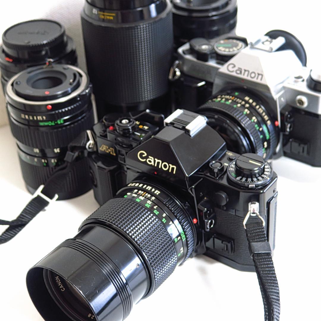 CANON　A-1本体　AE-1+P本体　交換レンズ６本　取説　ジャンク