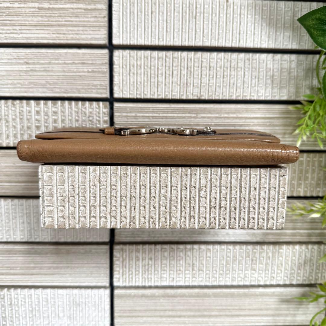 【高級】 サルヴァトーレ フェラガモ レザー 長財布 ブラウン ガンチーニ 金具