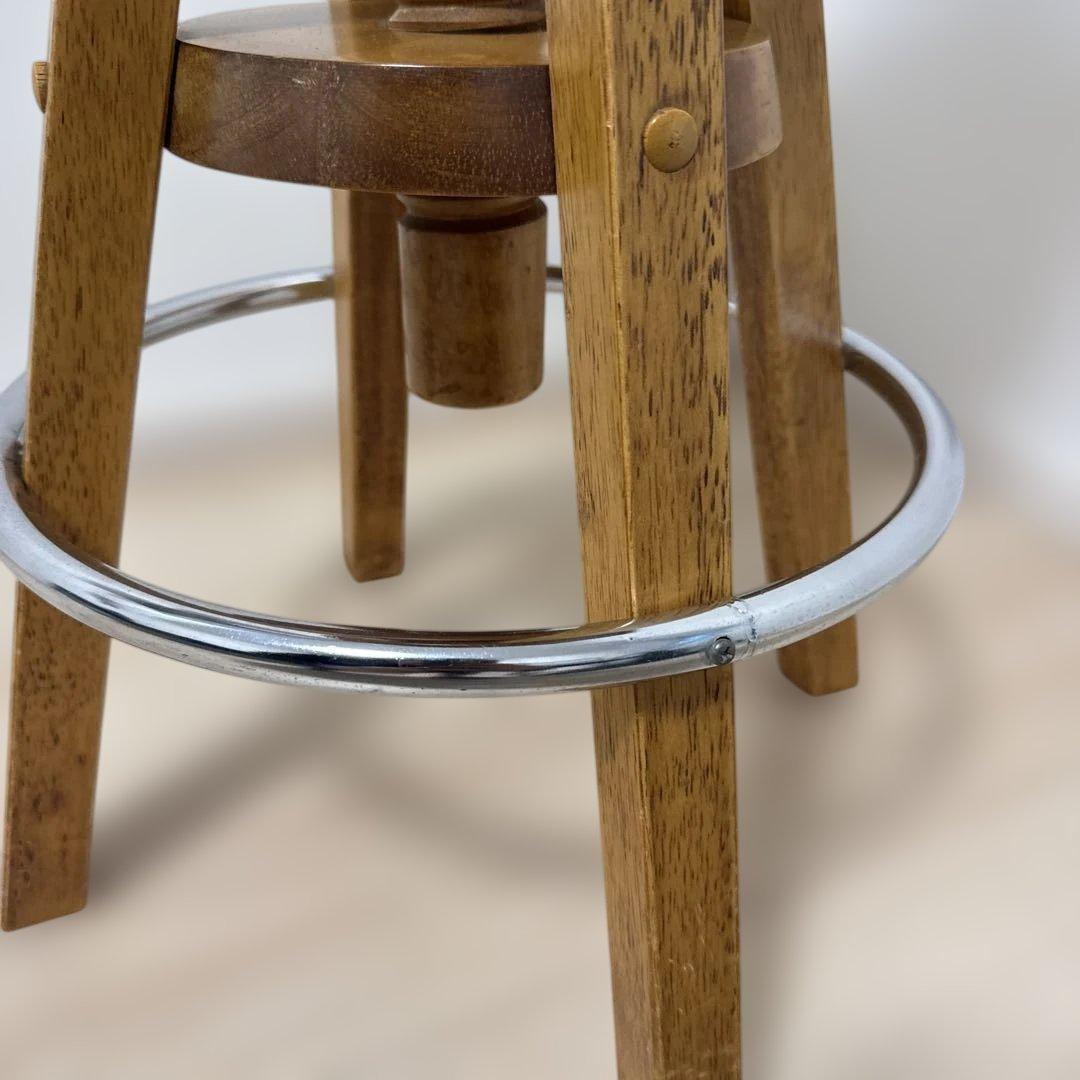 木製　回転スツール　ハイチェア　ヴィンテージ