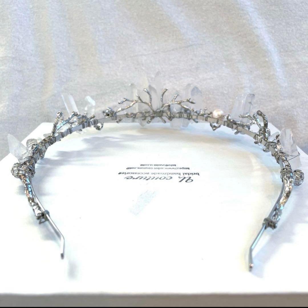 u.couture 水晶クラウン シルバー ウェディング ティアラ ヘッドドレス