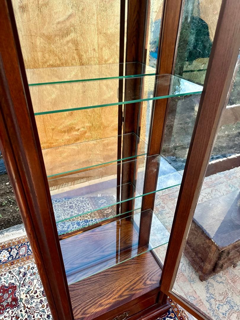 フランダースの家具屋さん オーク無垢 スリムキャビネット 飾り棚 幅73cm