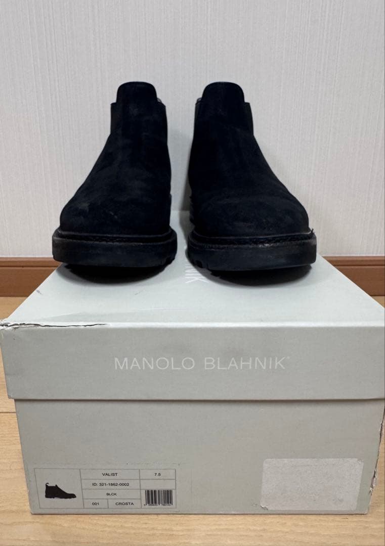 MANOLO BLAHNIK ブラック サイドゴアブーツ　サイズ　7.5