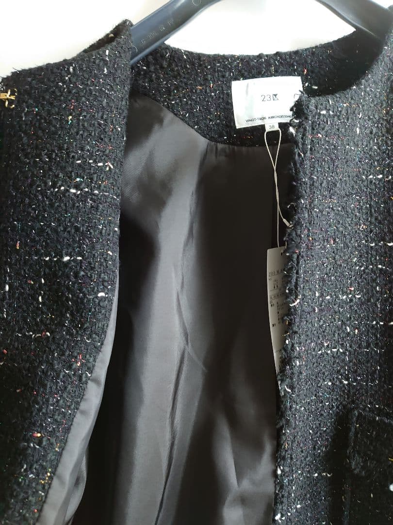 23区 2026SS GIOLICAツイード ノーカラー ジャケット