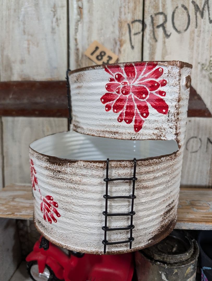 月様♥専用です。183 業務トマト缶2階建てリメ缶