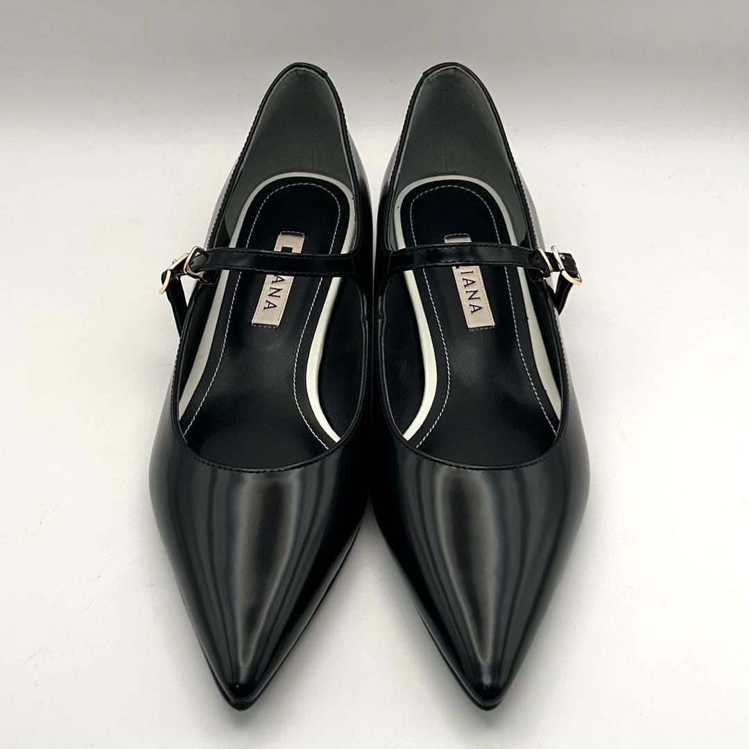 未使用級✨ DIANA 【24㎝】 フラットパンプス エナメル ポインテッドトゥ