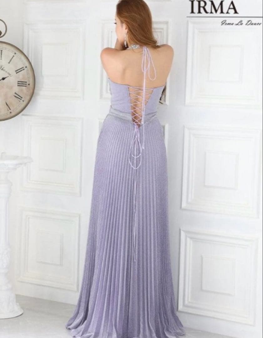 イルマIRMA ラメ ホルター ロングドレス Aライン