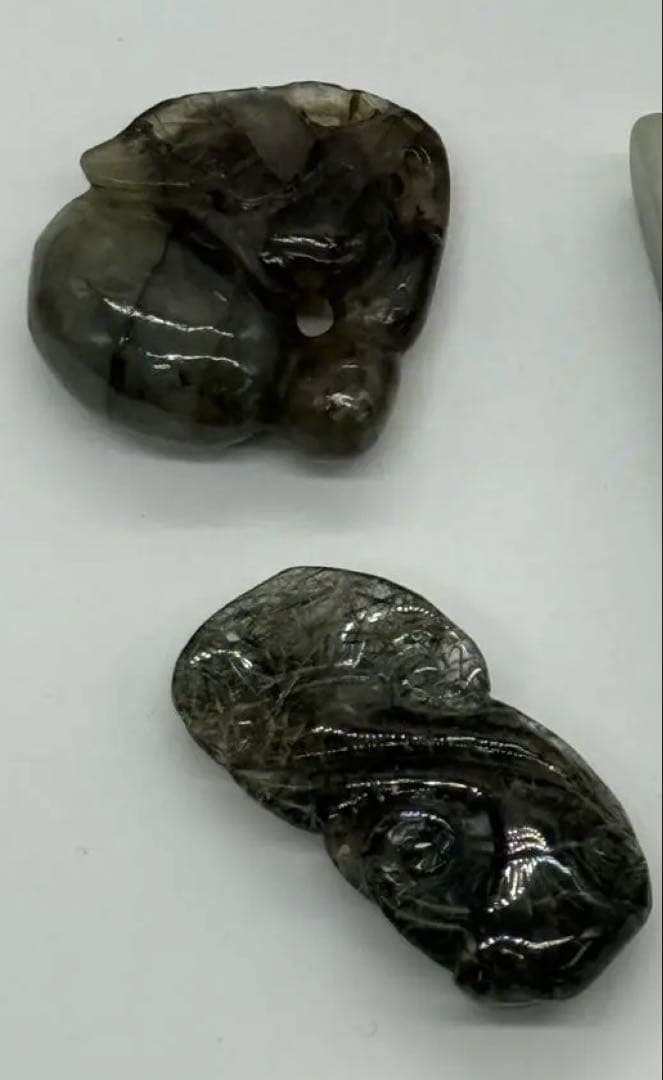 翡翠瓢箪　黒髪水晶　2点まとめ　重さ23g 送料込み250530