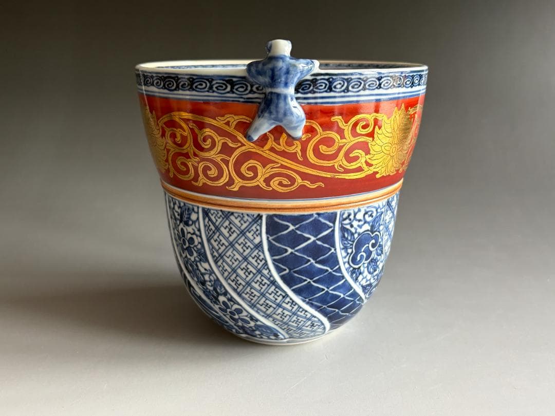 一閑人上部金襴手　水指　西村徳泉　茶道具