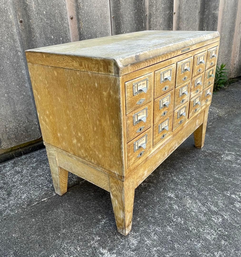 ビンテージ/当時物/学校/図書館/収納棚/棚/カードケース/小引き出し/店舗什器