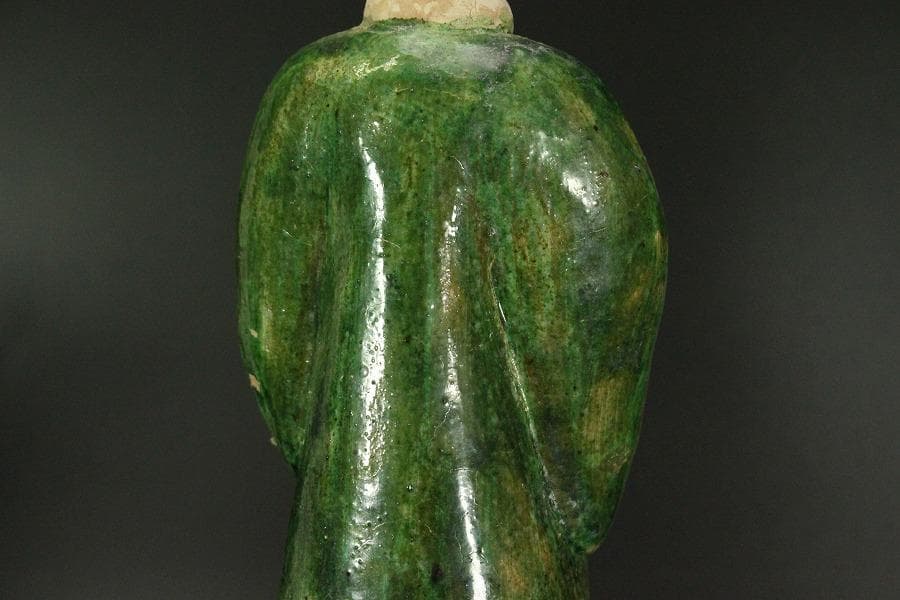 中国美術 唐三彩 宦官 俑 置物 高47cm(LC368)