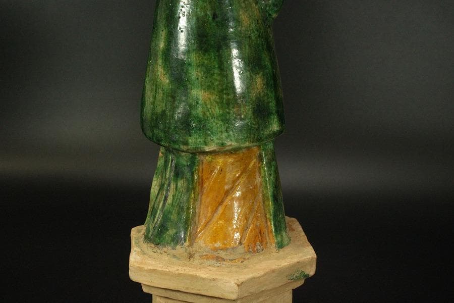 中国美術 唐三彩 宦官 俑 置物 高47cm(LC368)