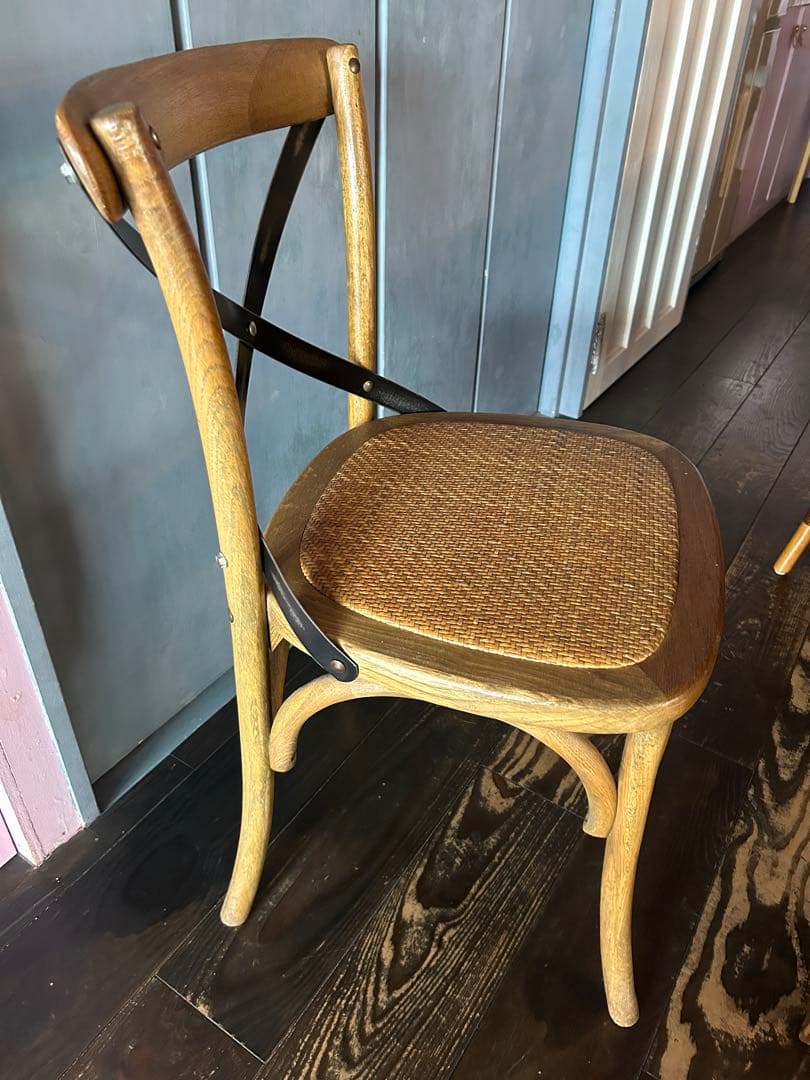 クロスバック ダイニングチェア クラッシュゲート　オーク材 ライトブラウン