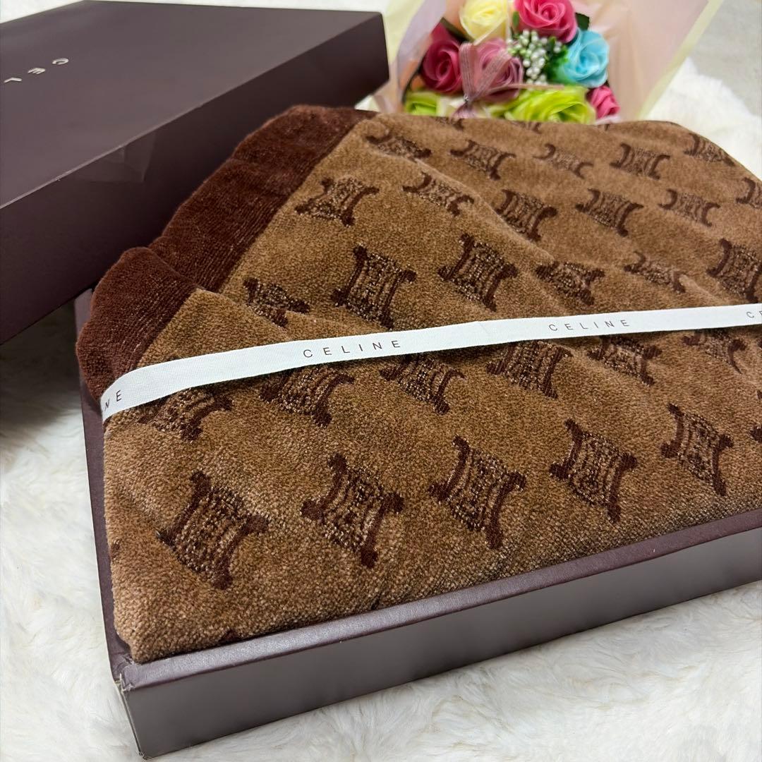 未使用 保管品 CELINE セリーヌ マカダム トリオンフ柄タオルケット