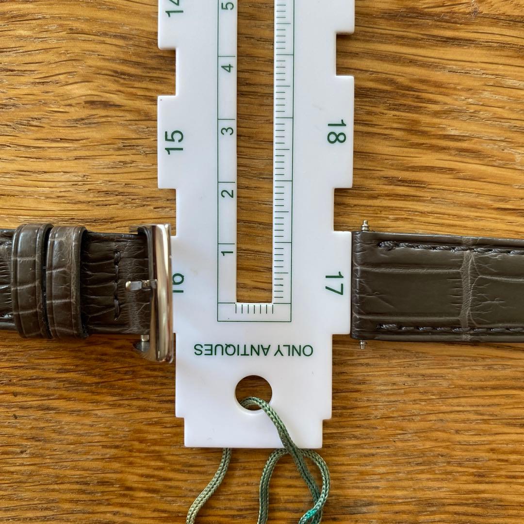 【美品】CARESE ケアーズ レザーベルト クロコダイル 17mm グレイ