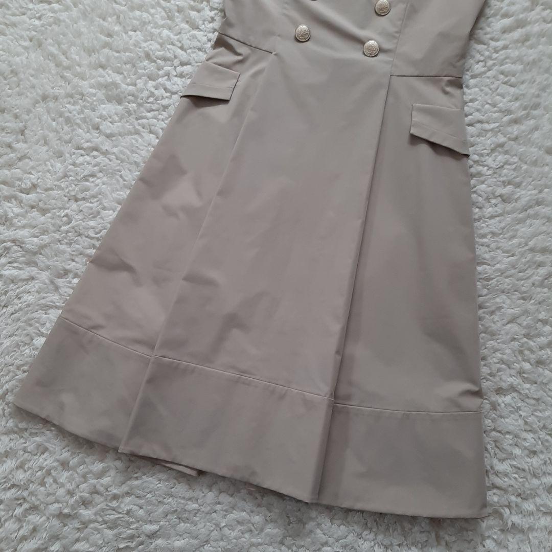 フォクシーニューヨーク ノースリーブ ワンピース べーシュ　ボタン　40 L　A