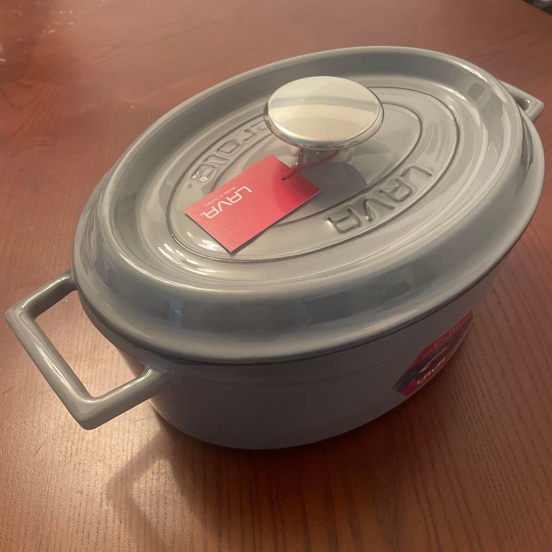 LAVA ラヴァ オーバル キャセロール マジョリカグレー
