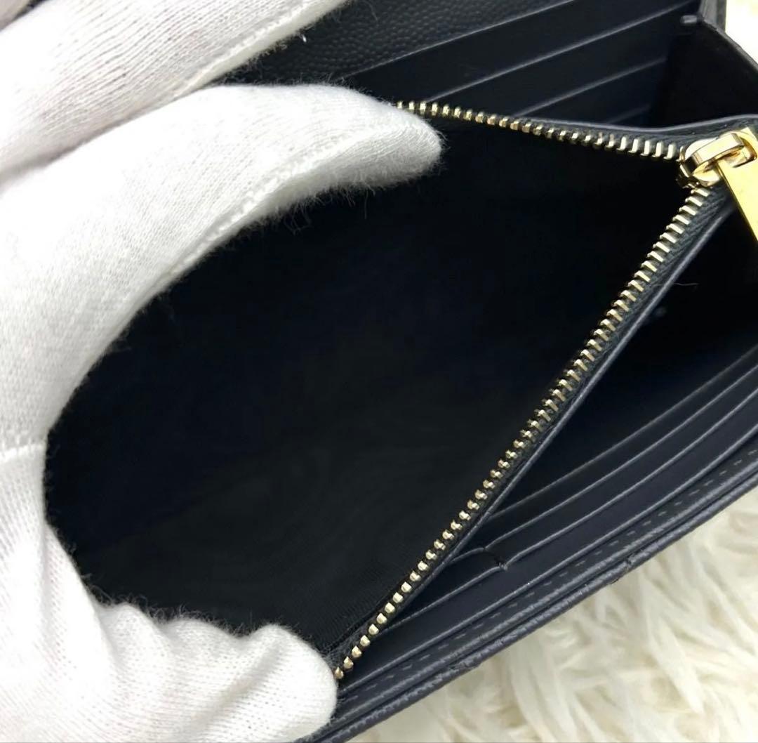 ［極美品］SAINT LAURENT YSL カサンドラ 長財布 グレー