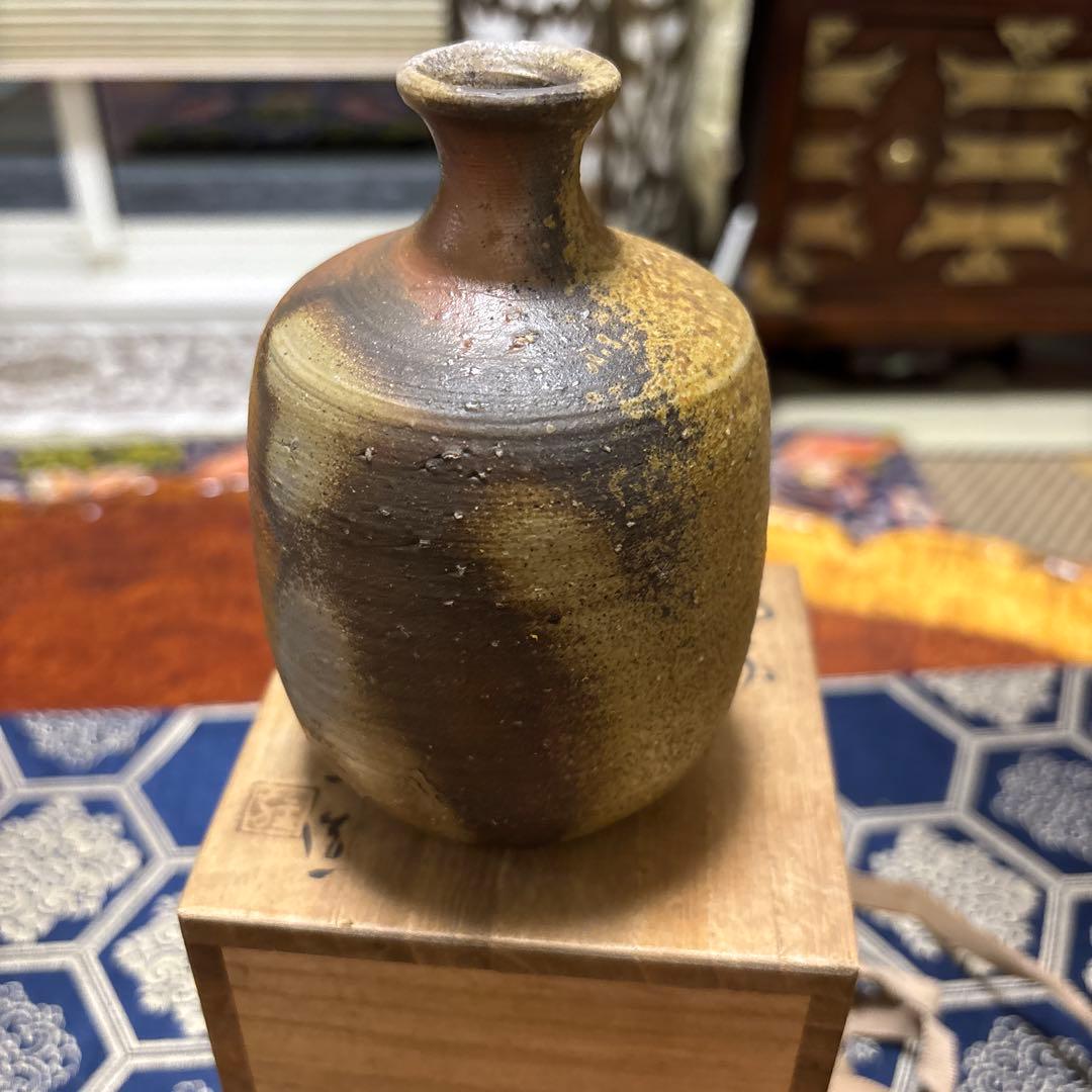 陶器花瓶と木箱セット