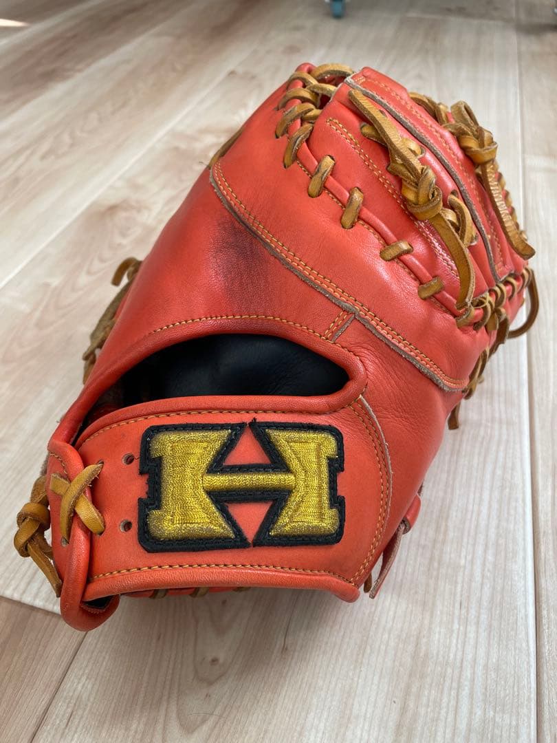 S*☆様 軟式用ファーストミット ハイゴールド オレンジ