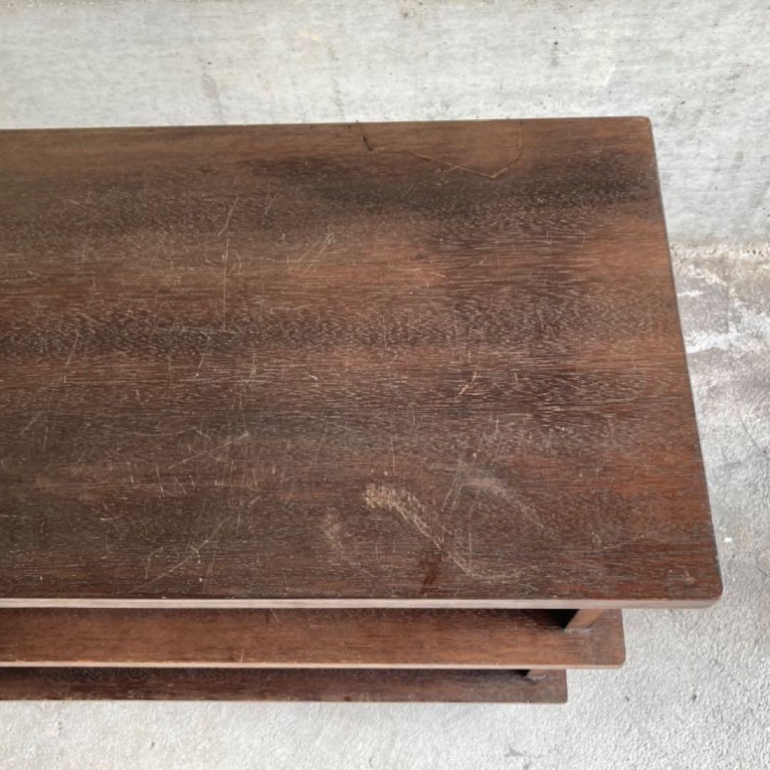 古い飾り棚 置物台 ラック シェルフ 展示 陳列 透かし 木製 家具 レトロ