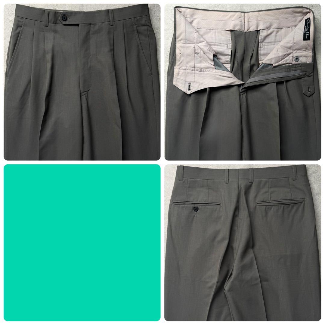 美品 希少カラー クリスチャンディオール スーツ ダブル L グリーン