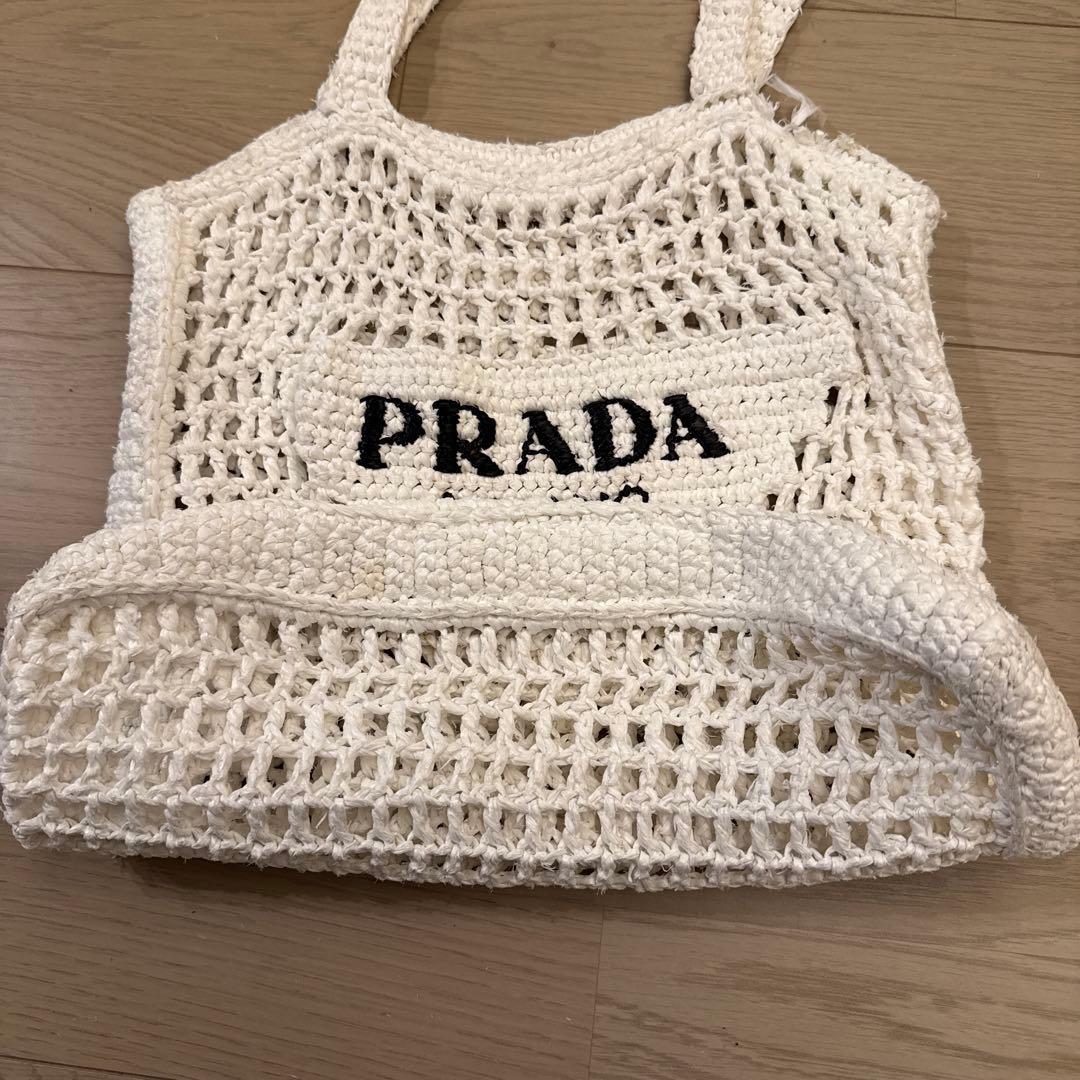 PRADA クロシェ　ラフィアトート
