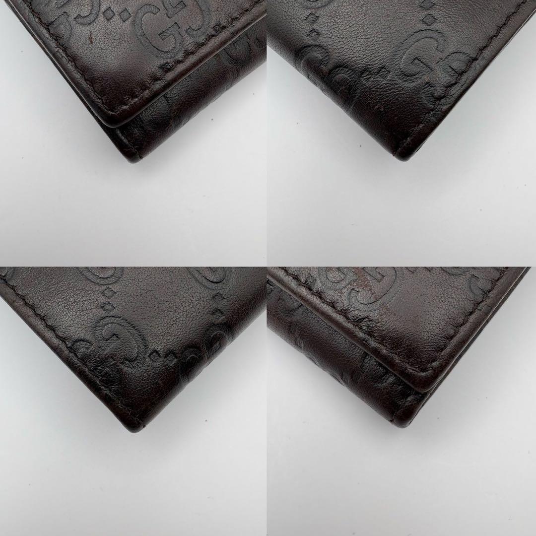 GUCCI グッチ GG 長財布 シマ ブラウン レザー 本革 外箱付