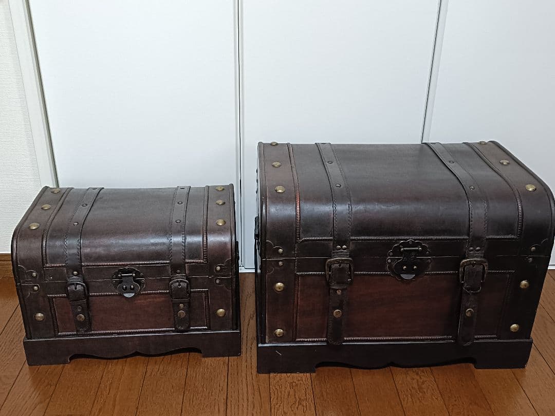 アンティーク 木製木箱 2個セット 大小