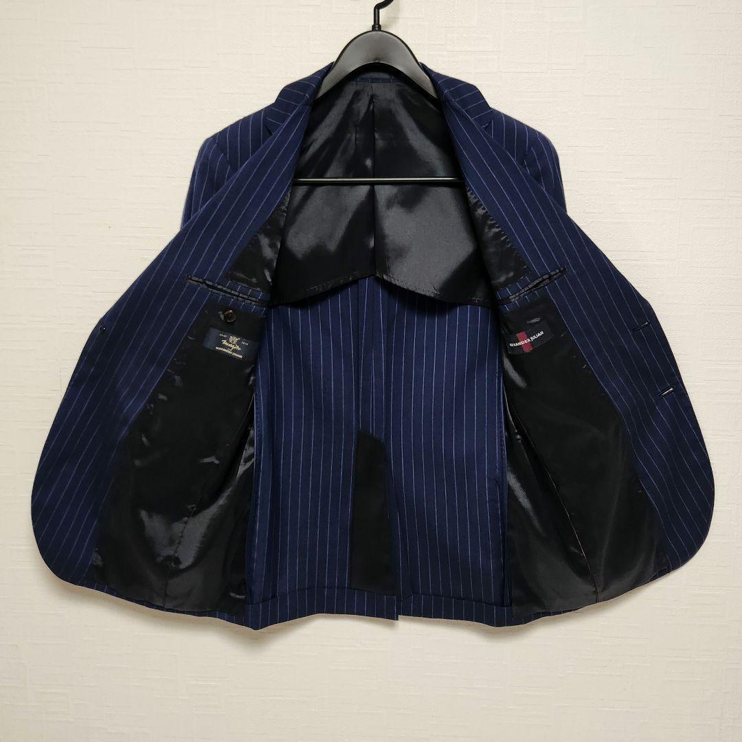 アレキサンダージュリアン　×　マルゾット　メンズ　スーツ　濃紺　ストライプ