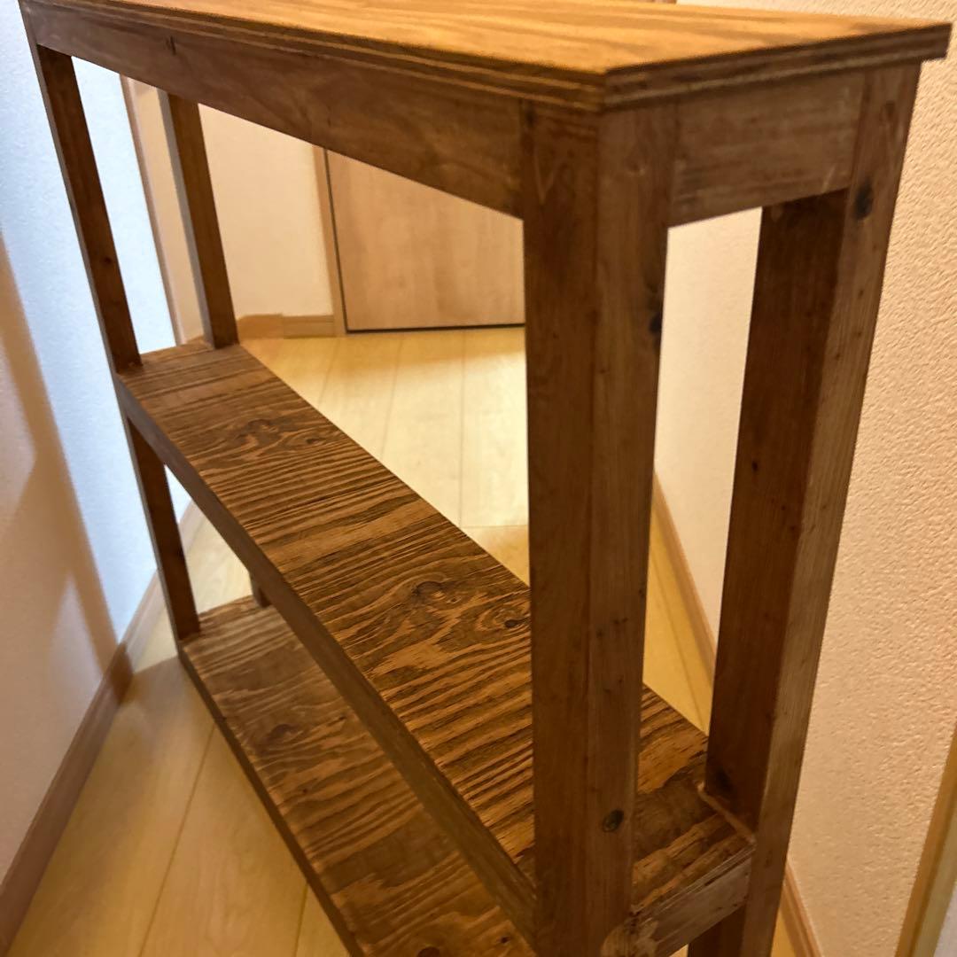 アンティーク風スリムラック　ハンドメイド　棚　飾り棚　木製家具