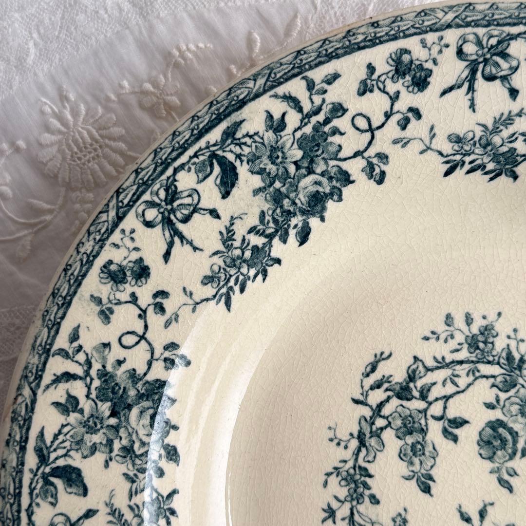 フランスアンティーク　Gien Bouquets de roses 深皿②