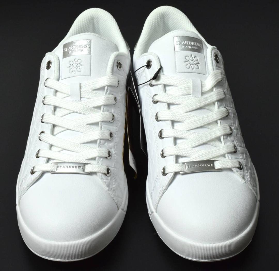 未使用3.7万 セントアンドリュース スパイクレスシューズ 25.5〜26 白