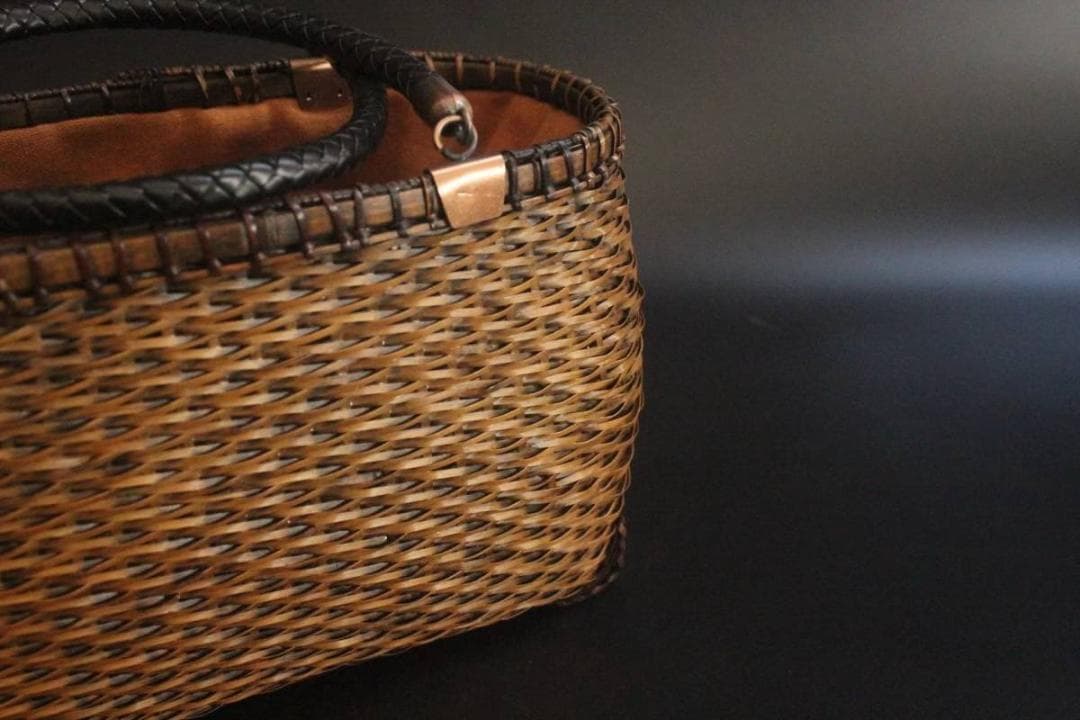 竹製編み込みデザインバッグ 収納バッグ 手作り