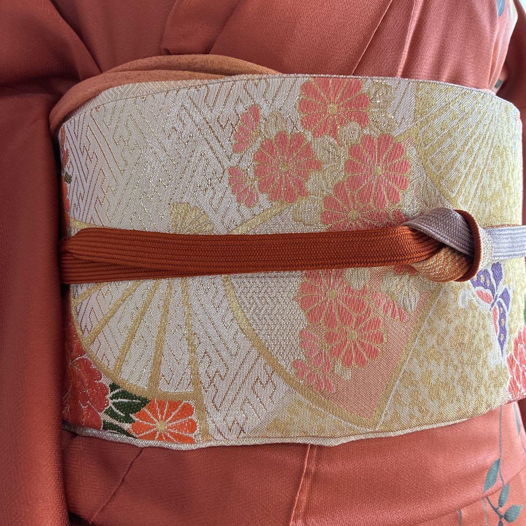 a*i様 訪問着　フルセット　着物　正絹　袷　刺繍　枝花　雪輪　J5