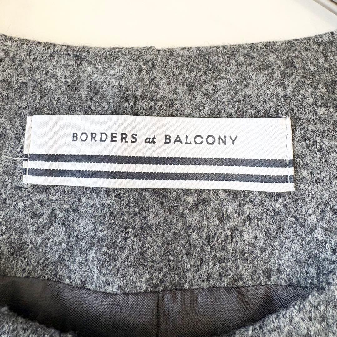 ボーダーズアットバルコニー ノーカラー ウール ジャケット ペプラム ✨希少✨