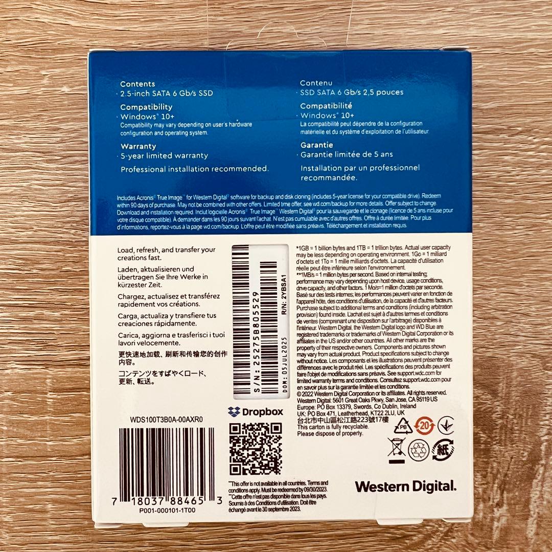 国内正規品 5年保証　WD Blue SA510 SATA SSD 1TB ⑥