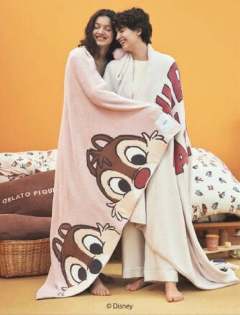 ジェラートピケ スリープ チップとデール 毛布 大きな マルチカバー ホワイト