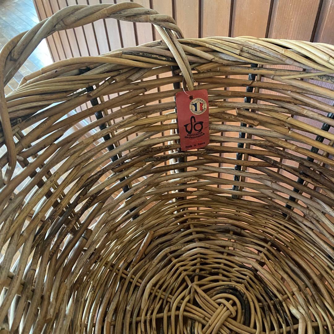 フランス アンティーク　籐籠　ラタン バスケット　アルデンヌ製　パニエ　大型