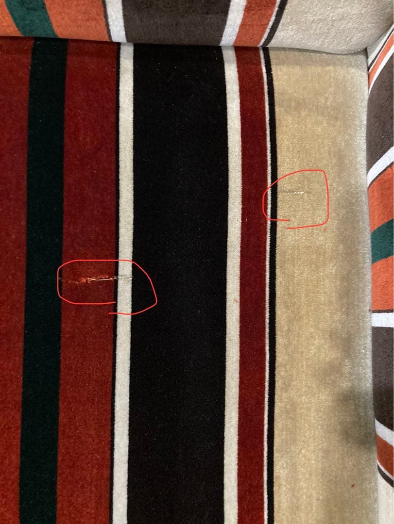 ☆激レア☆ビンテージソファー☆ベロア地☆ストライプがお洒落☆A