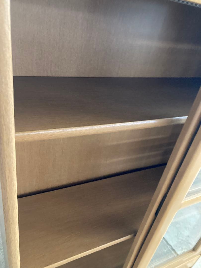 浜本工芸　書棚　360書棚H スライド扉中棚2段引出し2杯