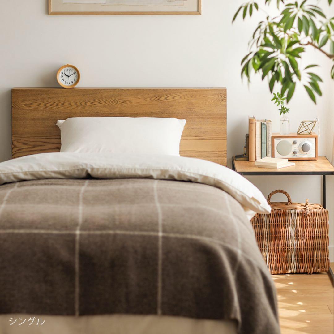 リセノ ダブルベッド folk フォーク ブラウン+収納2点セット