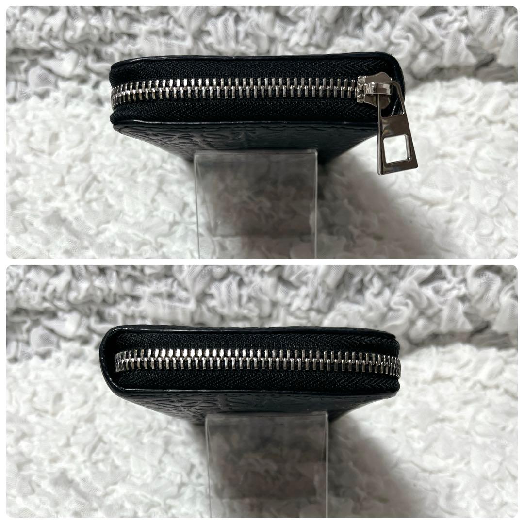 未使用級✨ロエベ　ラウンドファスナー　アナグラム　レザー　長財布 エンボス加工