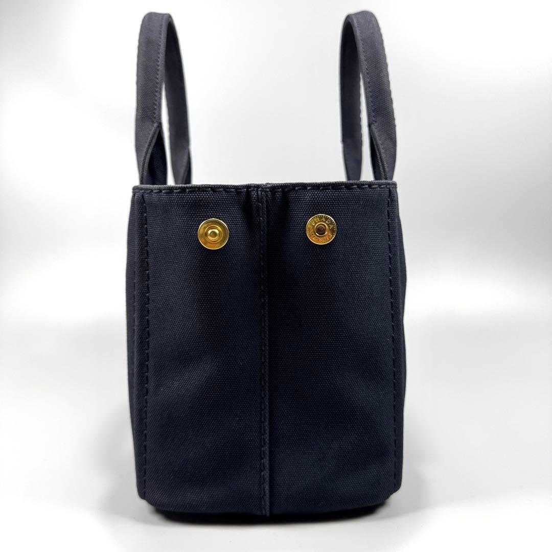 美品✨ PRADA プラダ カナパ S ネイビー ハンドバッグ キャンバス