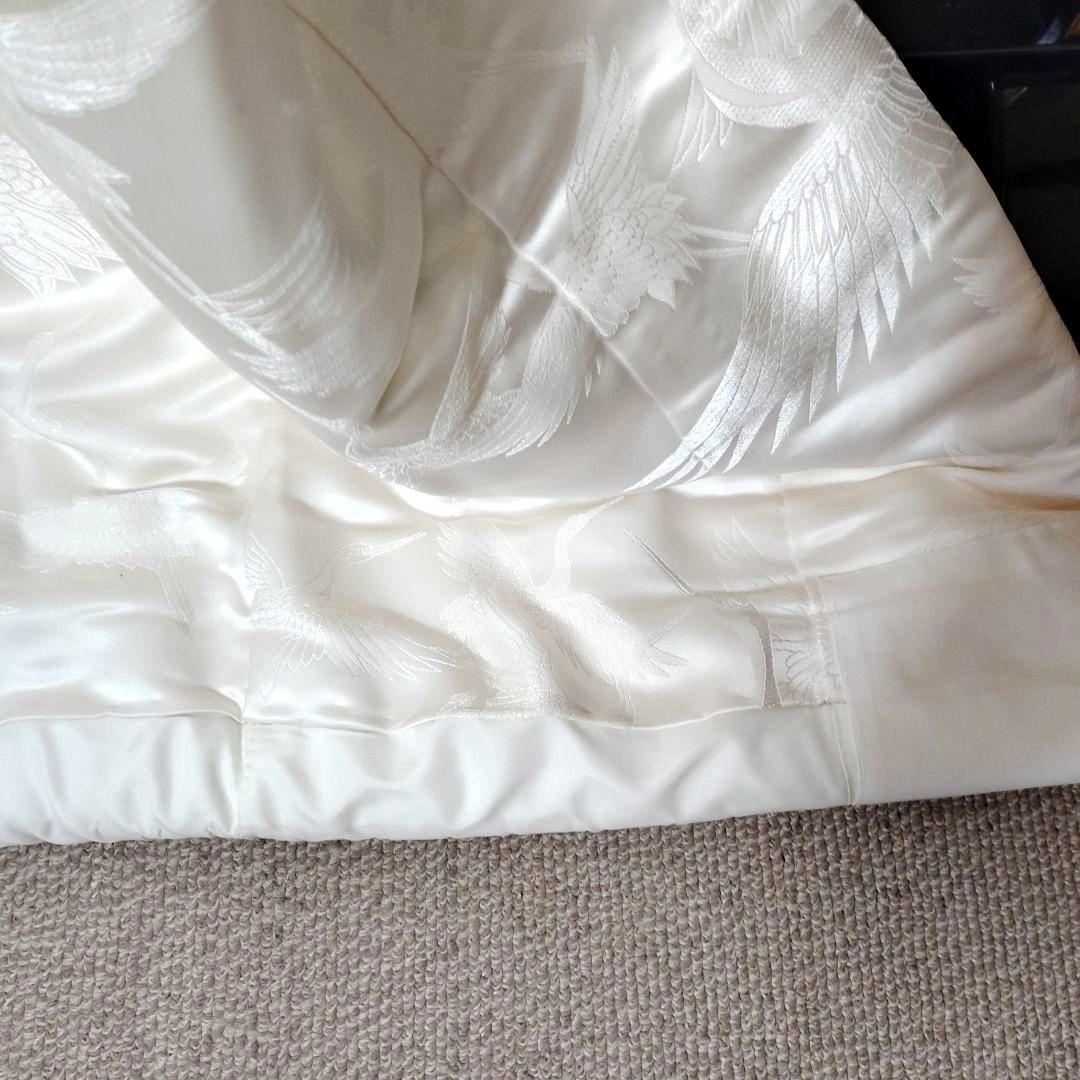 緞子生地白無垢 鶴のみ柄絹G