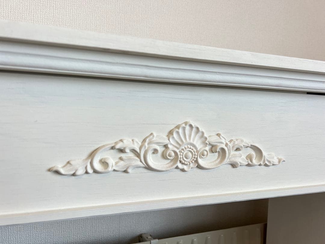 W90 マントルピース　ホワイト ミルクペイント　木製　シャビー