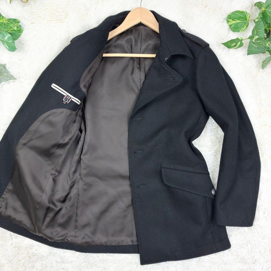 美品　ポールスミス　ナポレオンコート　メタルボタン　カシミヤ混　XL　黒