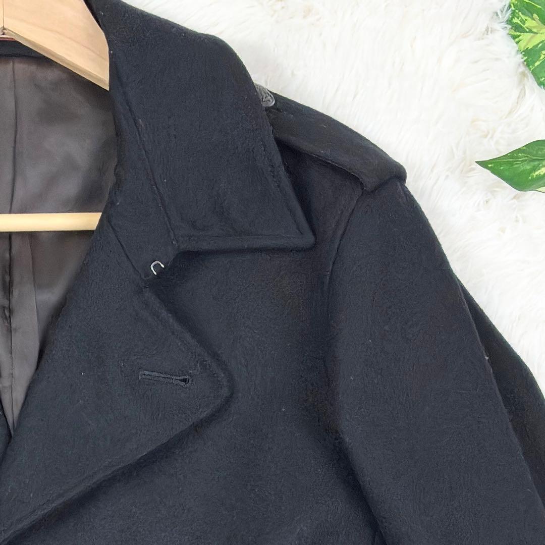 美品　ポールスミス　ナポレオンコート　メタルボタン　カシミヤ混　XL　黒