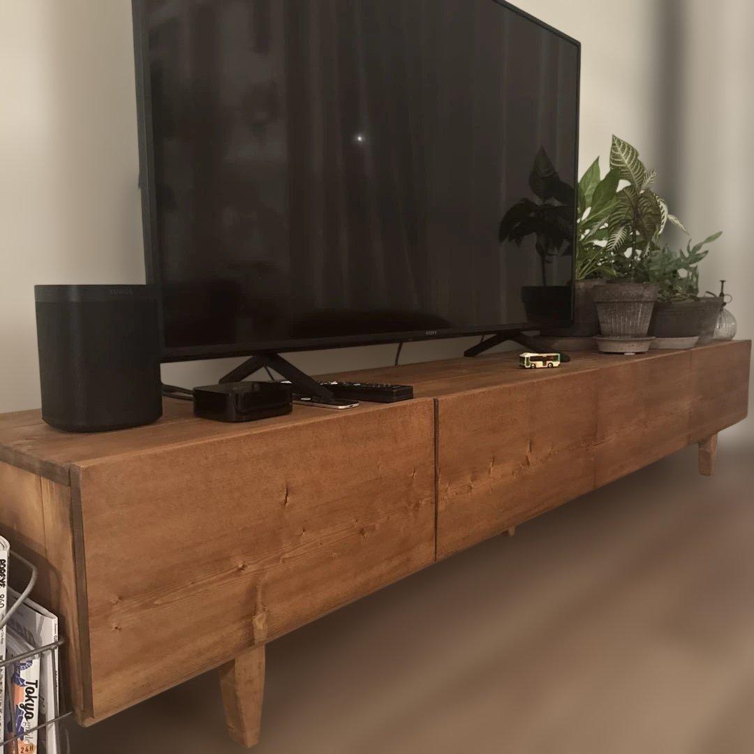 神マイケル様用⭐︎テレビボード200㎝ミディアムブラウン色 無垢材